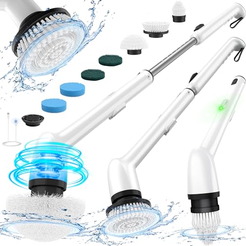 Electric Cleaning Brush, New Full-Body IPX7 Waterproof & 42inch Long Handle
