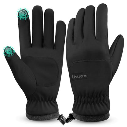 ihuan Winter Waterproof Ski Gloves Men Women, Snow Warm Cycling Cold Weather, Driving Biking Running