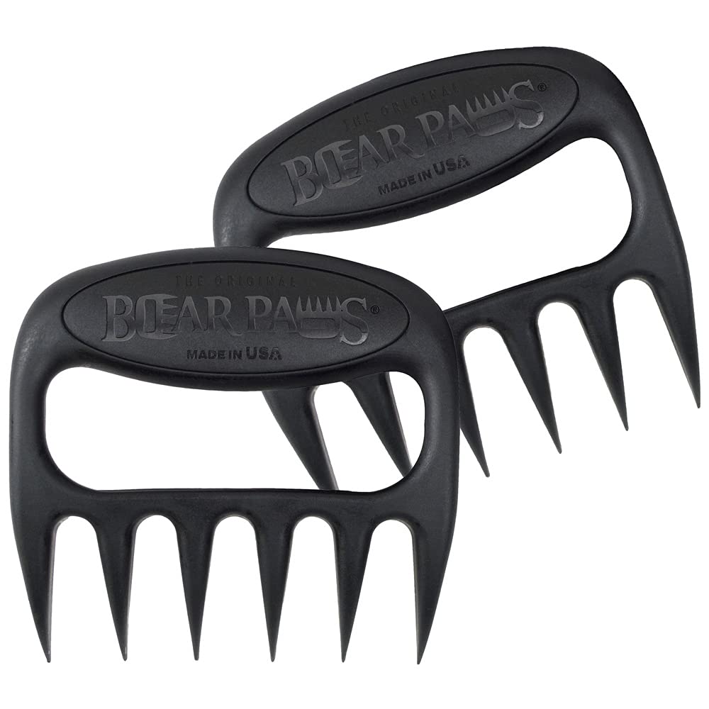 Bear Paws Meat Claws - The Original BBQ Meat Shredder Claws for Pulled Pork, USA Made - Easily Lift, Shred, Pull and Serve Pork, Chicken, Brisket and Turkey - Valentine’s Day Gifts for Men (Black)