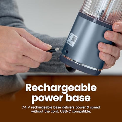 Ninja Blast Portable Blender, Cordless, 18oz Vessel, Denim Blue, BC151ND | USB-C rechargeable, cordless blending anywhere. BlastBlade crushes ice & frozen fruit. Leakproof sip lid, dishwasher safe.