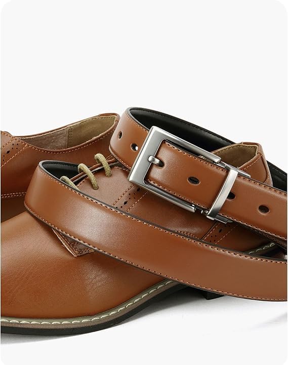 CHAOREN Reversible Belt Men 1 Piece - 1.25" Leather Dress Belt - Trim to Fit for Elegant Style