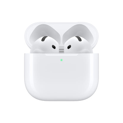 Apple AirPods 4 Wireless Earbuds, Bluetooth Headphones, Personalized Spatial Audio, Sweat and Water Resistant, USB-C Charging Case, H2 Chip, Up to 30 Hours of Battery Life, Effortless Setup for iPhone
