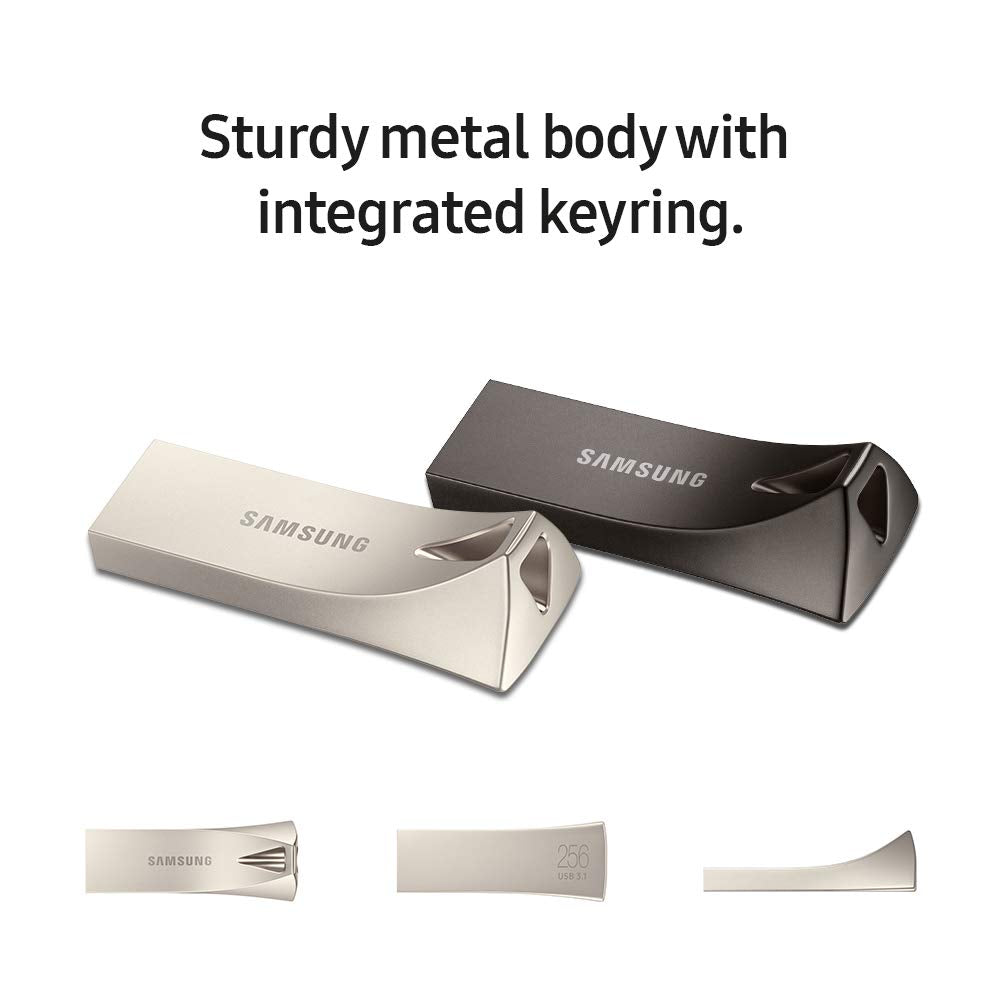 SAMSUNG BAR Plus 256GB - 400MB/s USB 3.1 Flash Drive Champagne Silver (MUF-256BE3/AM)