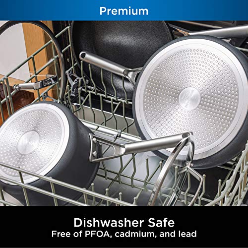 Ninja Foodi NeverStick Professional 12-Piece Cookware Set, Hard-Anodized, Nonstick, Durable & Oven Safe to 500°F, Slate Grey, C39800