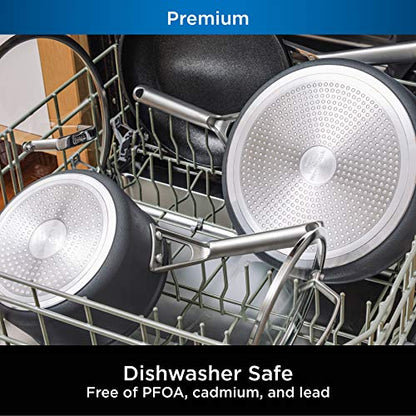 Ninja Foodi NeverStick Professional 12-Piece Cookware Set, Hard-Anodized, Nonstick, Durable & Oven Safe to 500°F, Slate Grey, C39800