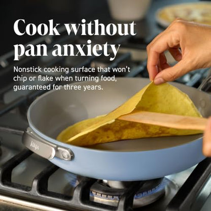 Ninja NeverQuit 3-Piece Ceramic Fry Pan Set, Bone & Silver, CQ13000IV2