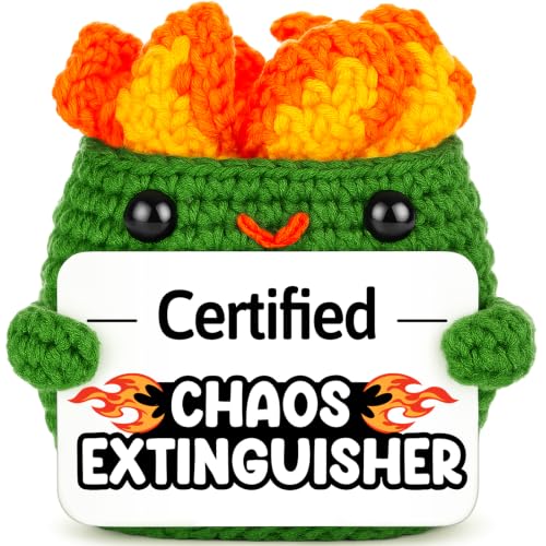 Positive Crochet Dumpster Raging Fire Chaos Coordinator Gift for Coworker