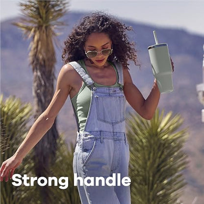 Hydro Flask 24 Oz Travel Tumbler with Handle, Lid and Straw - Insulated Stainless Steel in 24 Oz Cascade