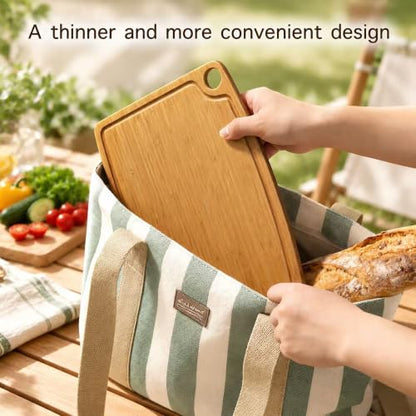 Dishwasher Safe Cutting Board,Bamboo Chopping Mats with Juice Groove（Amber）