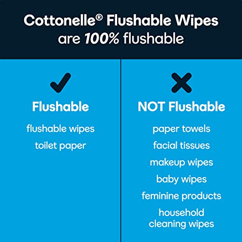 Cottonelle Fresh Feel Flushable Wet Wipes, Adult Wet Wipes, 8 Flip-Top Packs, 42 Wipes Per Pack (336 Total Wipes), Packaging May Vary