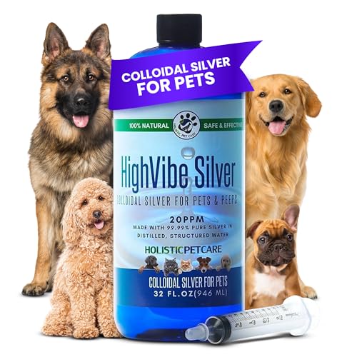 HOLISTIC PET CARE Colloidal Silver for Dogs, Cats & Pet- 20 PPM (32oz)