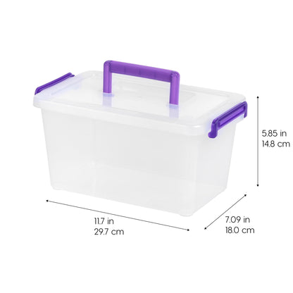 IRIS USA 5 Qt. Plastic Storage Bins with Lids, 6 Pack, Craft Storage Container, Sensory Bin, Organizing Containers for Home, Office & Art Supplies, Stackable, Clear