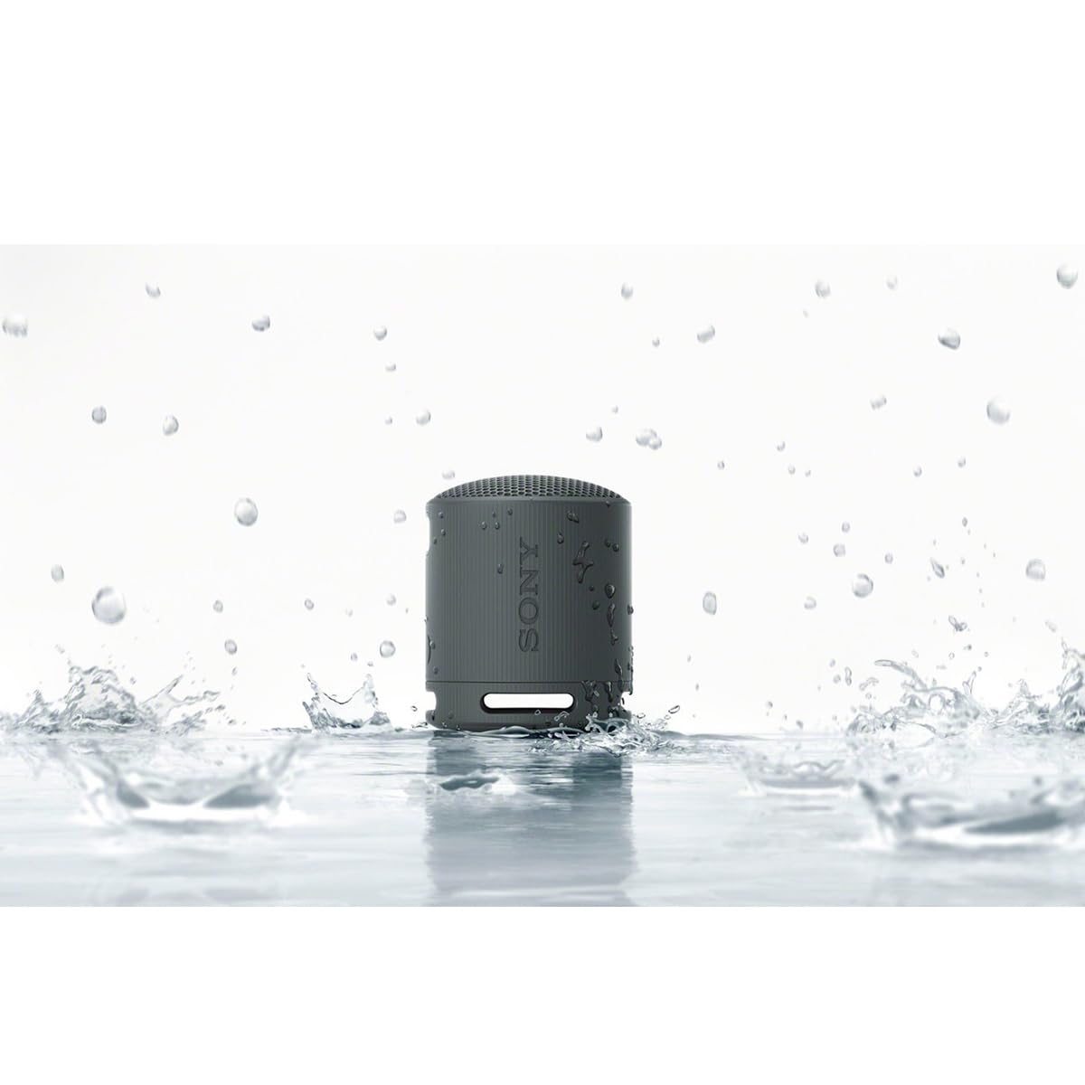 Sony SRS-XB100 Wireless Bluetooth Portable Lightweight Super-Compact Travel Speaker, Durable IP67 Waterproof & Dustproof Shower Speaker, 16 Hour Battery, Versatile Strap, & Hands-free Calling, Black