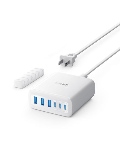 Anker Desktop Charger, Fast Charging USB C Charger, 112W Max 6-Port Charging Station, for iPhone17, iPad, MacBook, Samsung and More (Cable Not Included)