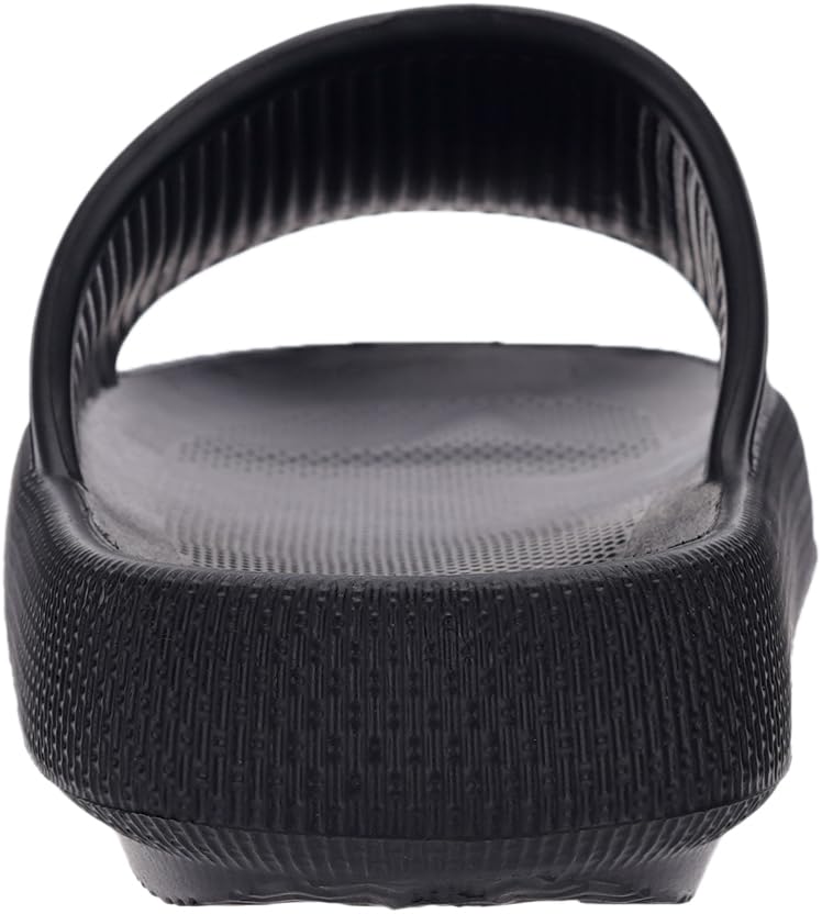 BRONAX Unisex House Slides for Women and Men Size 9 Indoor Pillow Slippers Sandals Sandles for Female Comfy Cushioning Thick Sole 40-41 Black