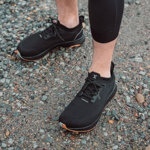 FLUX FOOTWEAR Men’s and Women’s Adapt Runner Wide Toe-Box Natural Movement Shoes with Breathable Knit Upper & UltraFlex Midsole Lightweight Shoes for Running, Walking & Everyday Wear - Black/Gum