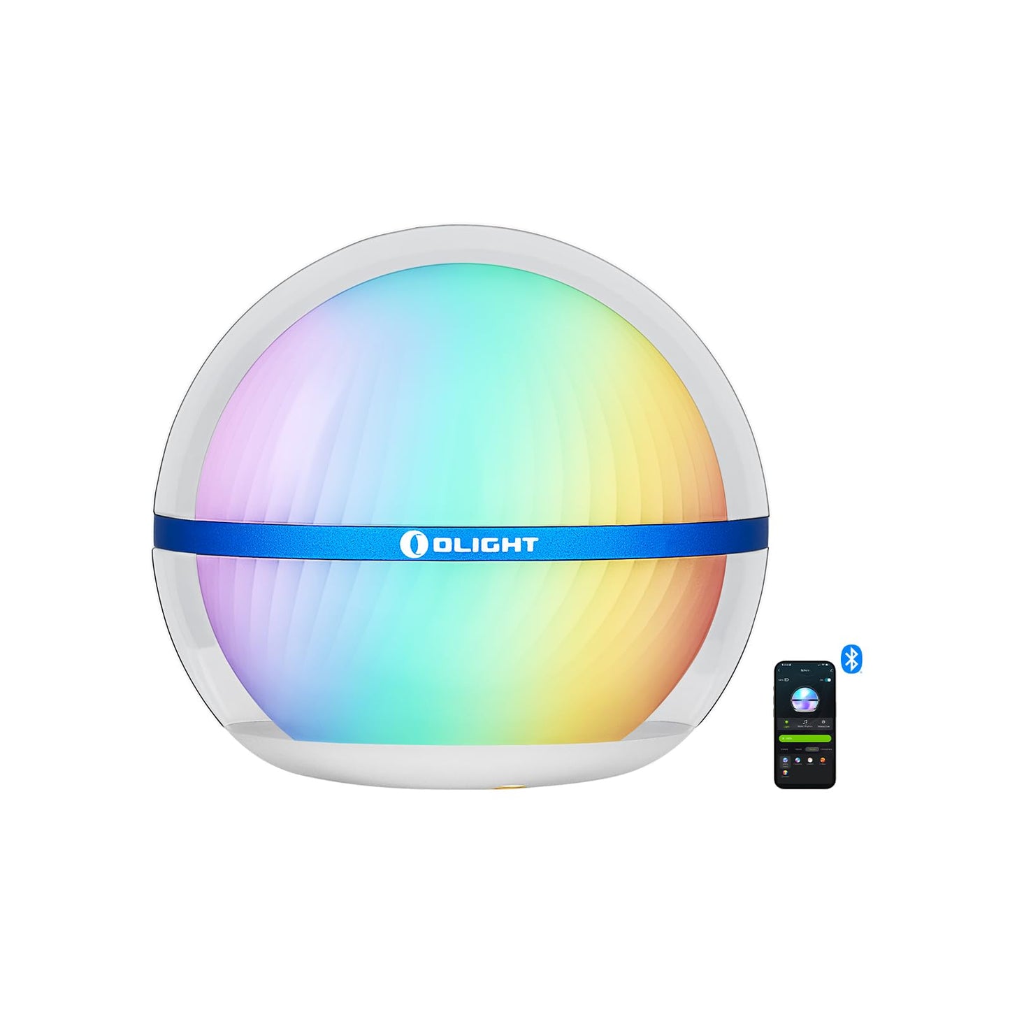 OLIGHT Sphere Smart Night Light, 75 lumens Stepless Dimming Table Lamp with Remotely APP Control, Magnetic Rechargeable RGB Ambient Lighting for Sleeping, Reading, and Relaxation