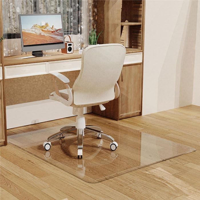 MESAILUP Beveled Edge Office Chair Mat for Carpet or Hardwood Floor Crystal Clear 36" x 48" for a Smooth Glide and Easy Roll On/Off, Heavy Duty and Non-Slip Floor Ultimate Clear Chair Mat Set of 3