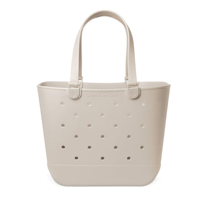 Simple Modern Extra-Large Beach Bag | Waterproof Getaway Rubber Tote with Zipper Pocket for Travel, Pool, Boat, Groceries, Sports | Almond Birch