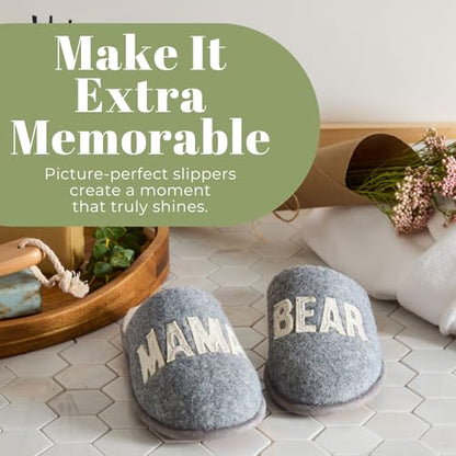 Dearfoams Women's Mama Bear, Light Heather Grey, 9-10