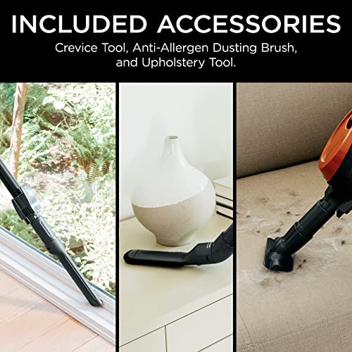 Shark Rocket Ultra-Light Corded Bagless Vacuum for Carpet and Hard Floor Cleaning with Swivel Steering (HV301), Gray/Orange
