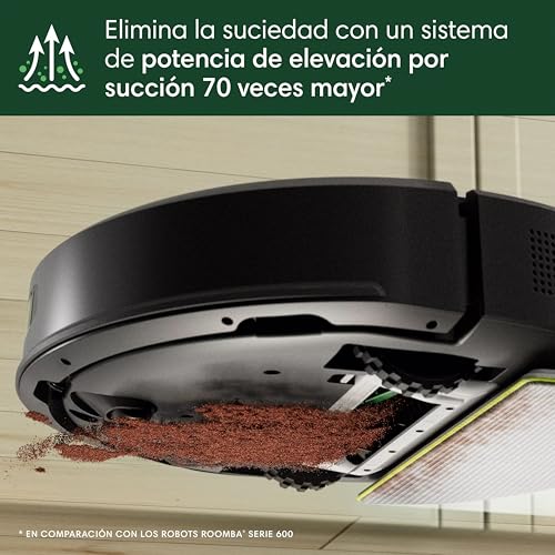 iRobot Roomba 105 Combo Robot Vacuum & Mop - Easy to use, Intense Power-Lifting Suction, LiDAR Navigation, Multiple Cleaning Modes, Avoids Mopping Carpets, Self-Charging