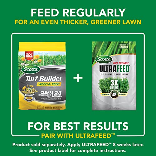 Scotts Turf Builder Weed & Feed3, Weed Killer Plus Lawn Fertilizer, Controls Dandelion and Clover, 15,000 sq. ft., 42.87 lbs.
