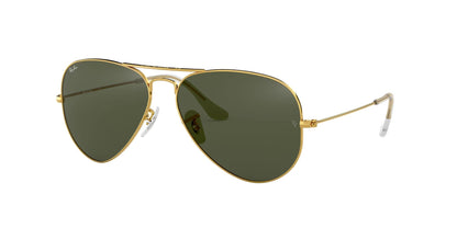 Ray-Ban Unisex RB3025 Classic Aviator Sunglasses, Shiny Gold/G-15 Green, 58 mm