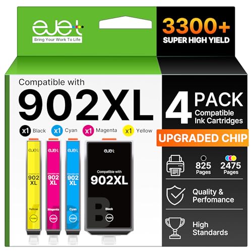 902XL Ink Cartridges for HP Printers for HP 902XL Ink Cartridges Combo Pack