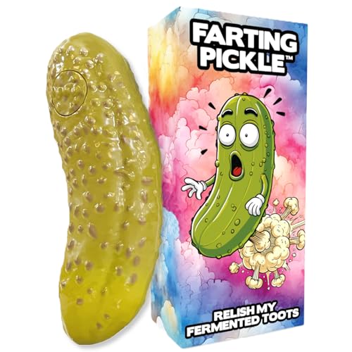 DR DINGUS Farting Pickle | 100 Farts | Novelty Funny Gag Gift Prank Toy | 100 Hilarious Farts | For Pocket-Sized Pranks, Party or Office Laughs, White Elephant Gag Gift
