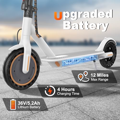 Electric Scooter, 500W/350W Powerful Motor & 19 MPH Top Speed, 16/25 Miles Range, Folding E Scooter with Dual Braking for Teens and Adults