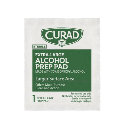 CURAD XL - Sterile Alcohol Prep Pad, 4" x 5.5", Multi-purpose cleaning Action, 48/Box, Carton of 3