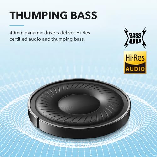 Soundcore by Anker Q20i Hybrid Active Noise Cancelling Headphones, White | Over-Ear, Bluetooth, 40H ANC Playtime, Hi-Res Audio, Big Bass, Transparency Mode, Customize via App, Travel, Home, Office