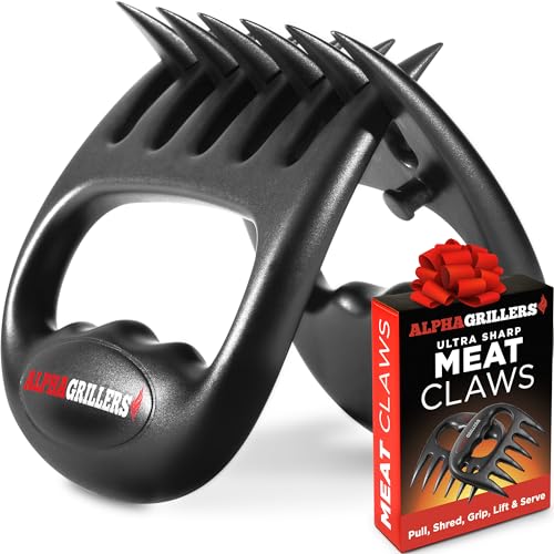 Alpha Grillers Meat Shredder Claws - Grilling Accessories Fathers Day Gift for Dad - BBQ Bear Claws Puller for Shredding Pulled Pork Chicken Smoker Grilling Gifts for Men Him Husband Boyfriend