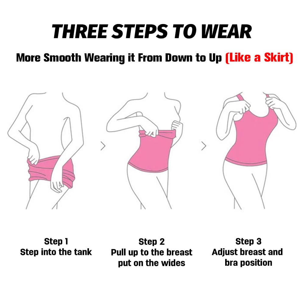 EUYZOU Women's 3PK Tummy Control Shapewear Tank Tops Seamless Square Neck Compression Tops Slimming Body Shaper Camisole-Black XL