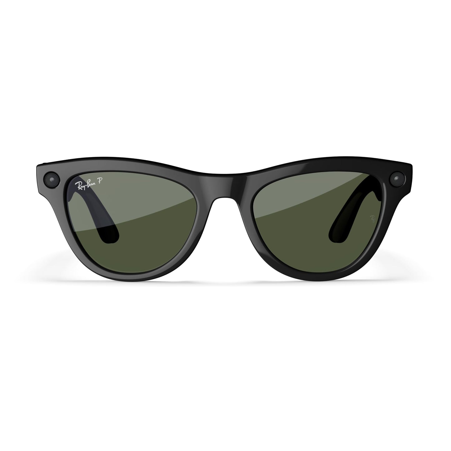 Meta Ray-Ban Glasses, Skyler, Shiny Black, Green Polarized Lenses