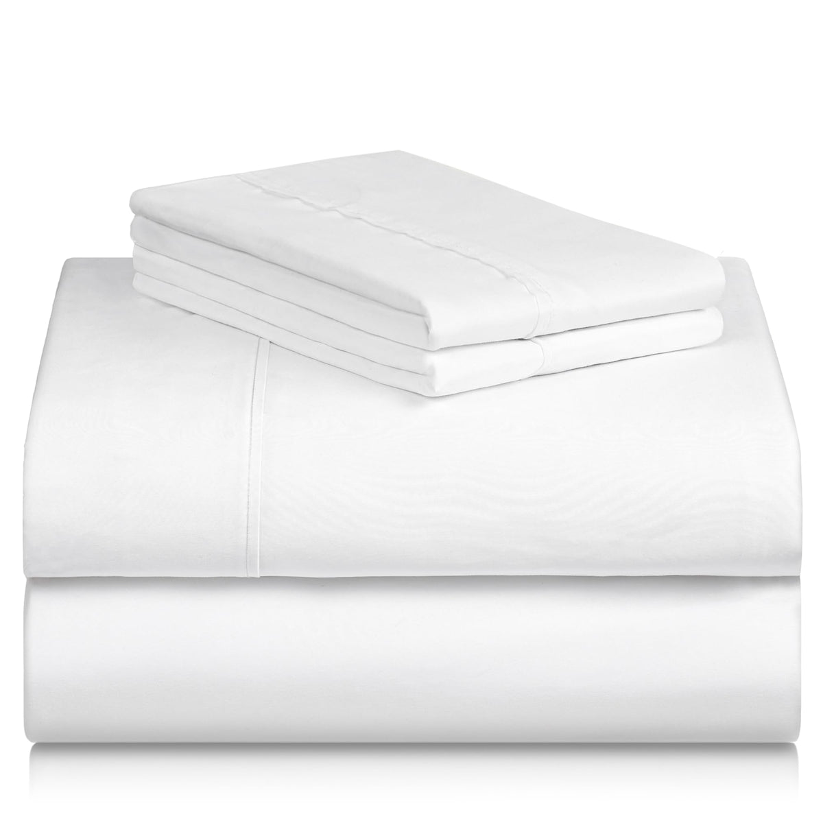 LuxClub 4 PC Queen Sheet Set, Bed Sheets Queen Size, Deep Pockets 18" Wrinkle Free Cooling Bed Sheets Machine Washable Hotel Bedding Silky Soft - White Queen