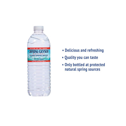 Crystal Geyser Natural Alpine Spring Water, 16.9 Ounce, 35 Bottles