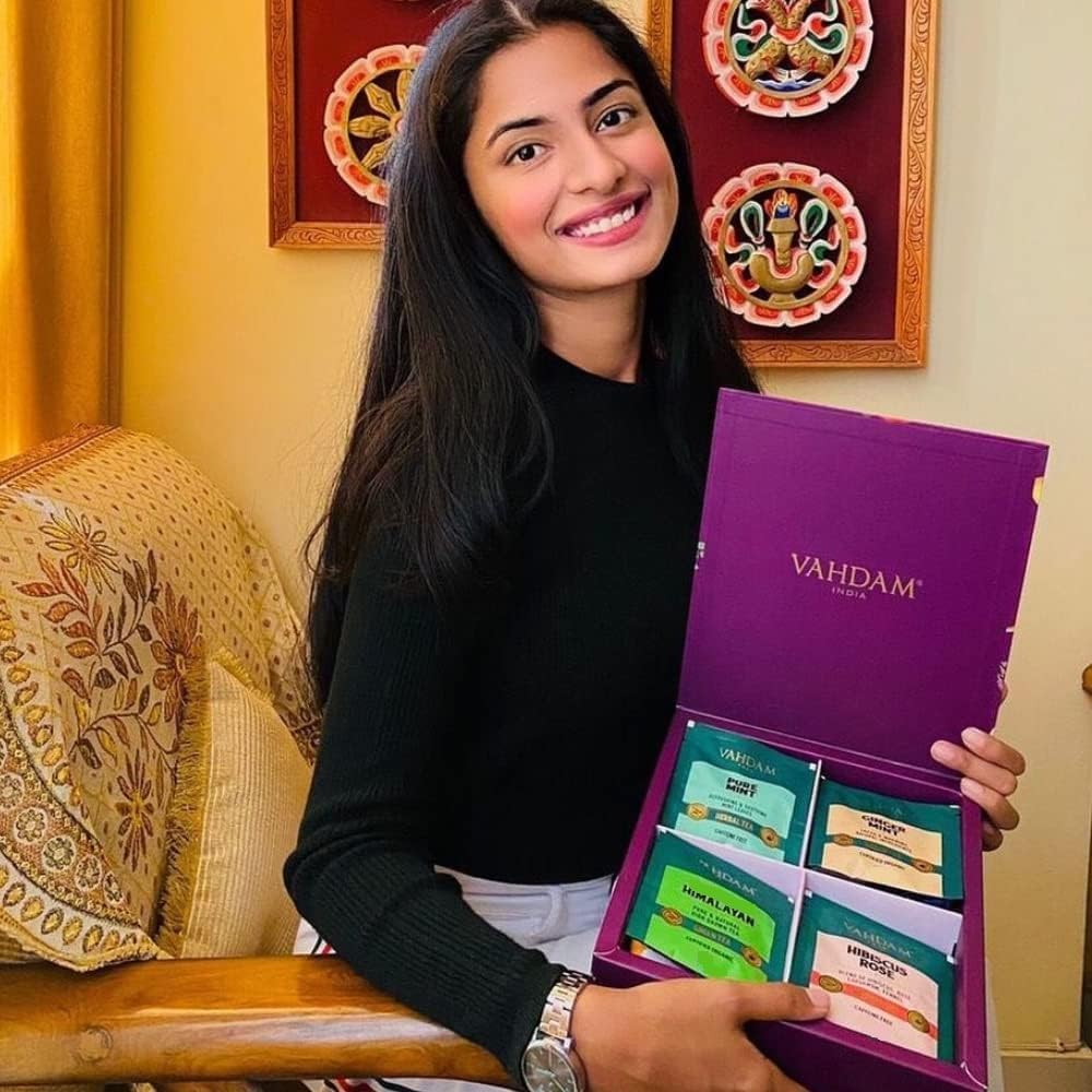 VAHDAM, Assorted Valentines Day Tea Gift Set | Classic Gift Box - 24 Unique Flavor in Individually Wrapped Pyramid Tea Bags | Valentines Day Gifts for Him & Her