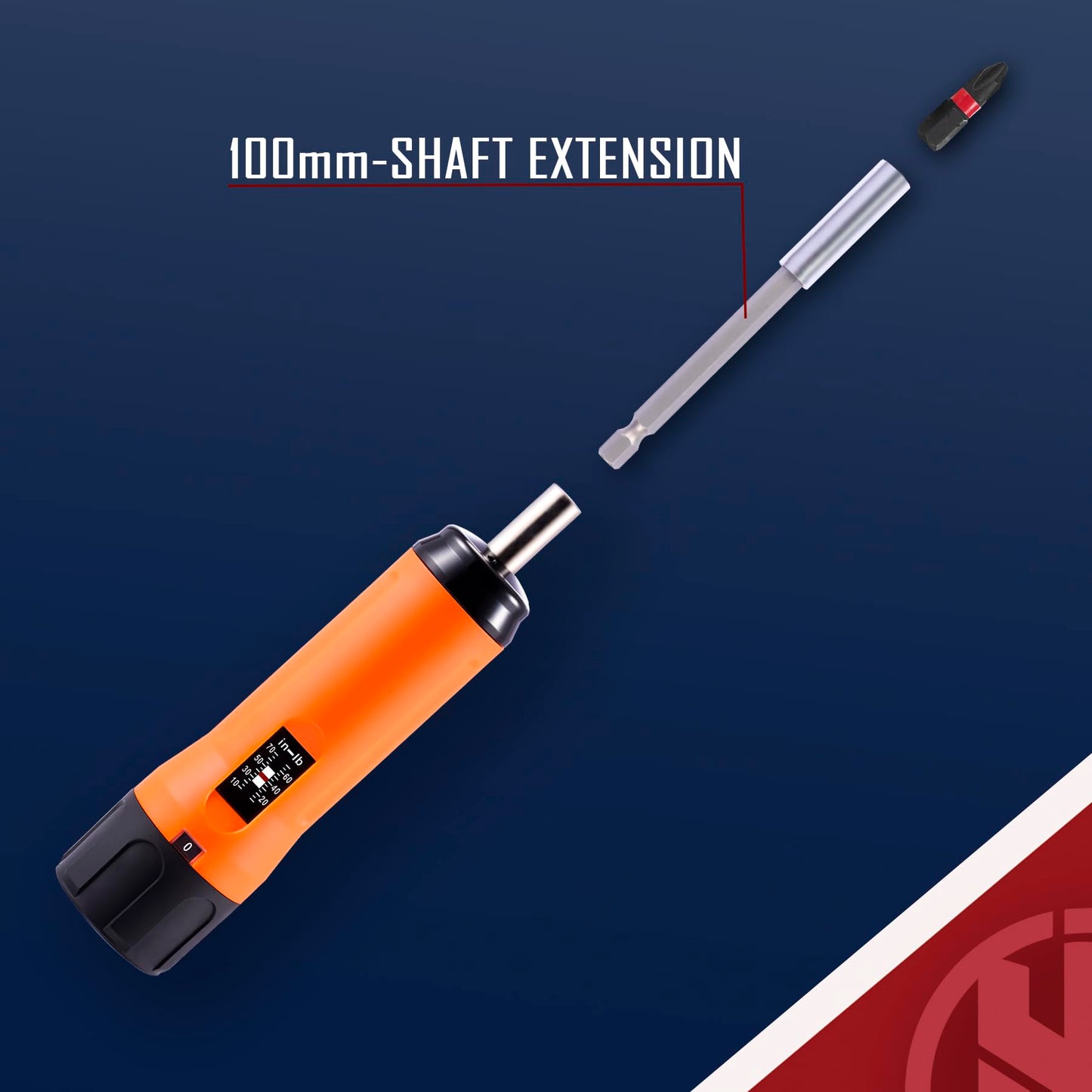 KNINE OUTDOORS Torque Screwdriver Wrench Driver Set 10-70 Inch Pounds lbs for Maintenance with T-bar Handle, 40 Hex Bits, 1/4" Socket, Shaft Extension, For Tools, Bike Repairing and Mounting (Orange)