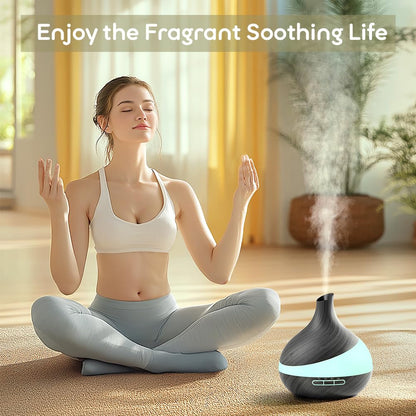 HJTHJT 500ML Essential Oil Diffuser: Aroma Diffuser with Remote Control for Hotel Spa Yoga Room - Humidifiers for Bedroom with 14 Colors LED Night Light for Kids/Women Home Relaxation