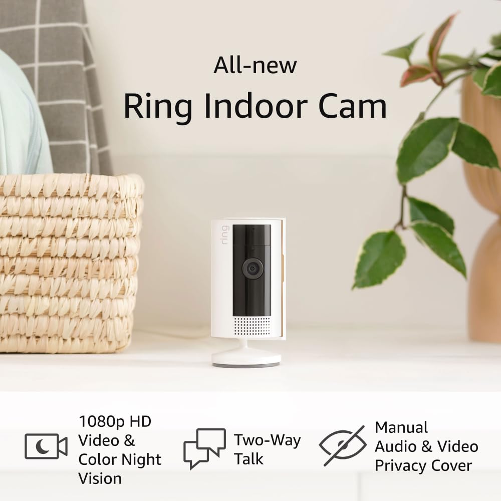 Ring Indoor Cam (2nd Gen), White with Ring Pet Tag