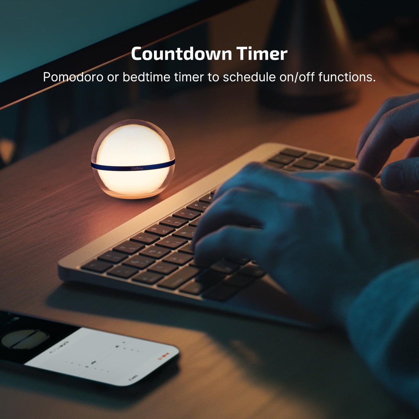 OLIGHT Sphere Smart Night Light, 75 lumens Stepless Dimming Table Lamp with Remotely APP Control, Magnetic Rechargeable RGB Ambient Lighting for Sleeping, Reading, and Relaxation
