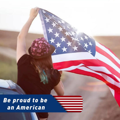 American Flags for Outside 6x10 FT- Heavy Duty Polyester US Flag with Embroidered Stars & Sewn Stripes, Brass Grommets - Vibrant Outdoor USA Flags for All Weather