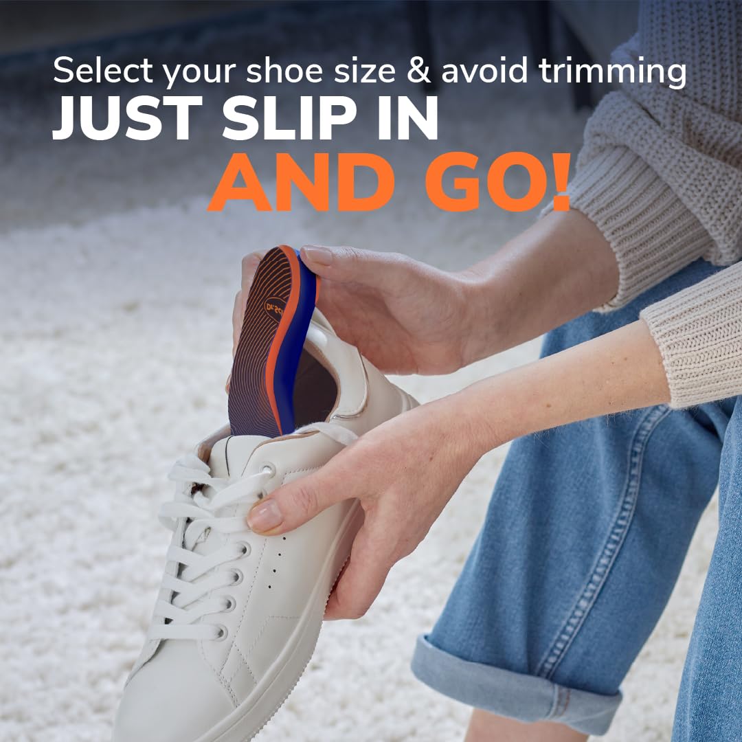 Dr. Scholl’s Advanced Pain Relief Insoles for Men Women, Heavy Duty Orthotics Inserts for Work Shoes & Boots, Plantar Fasciitis & Arch Support, Flat Feet, Shock-Absorbing, Supports up to 340 lbs