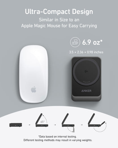 Anker MagGo 3 in 1 iPhone 16 Charging Station, MagSafe-Compatible Wireless Charger Stand, Qi2 Certified 15W Foldable Charger for iPhone 15/14, AirPods, Apple Watch 9 (40W USB-C Adapter Included)