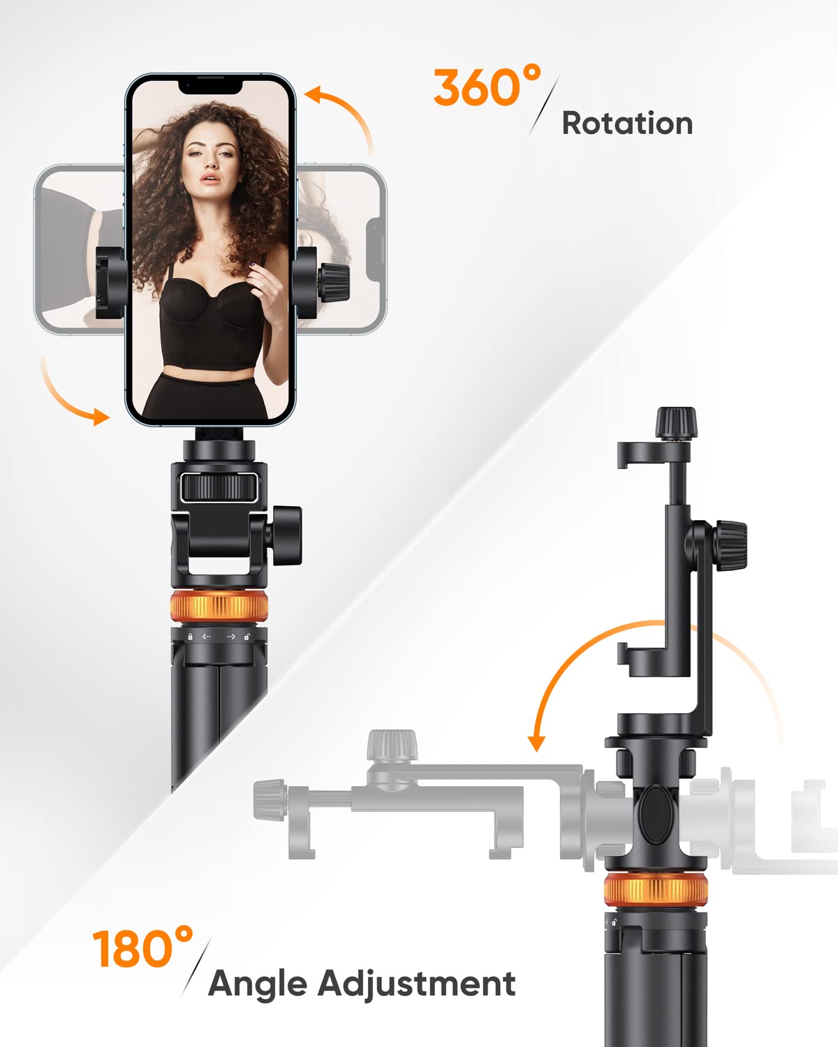 EUCOS 62" Phone Tripod, Tripod for iPhone & Selfie Stick 𝖳ripod with Remote, Extendable Phone 𝖳ripod Stand & Travel 𝖳ripod, Solidest Cell Phone Tripod Compatible with iPhone/Android