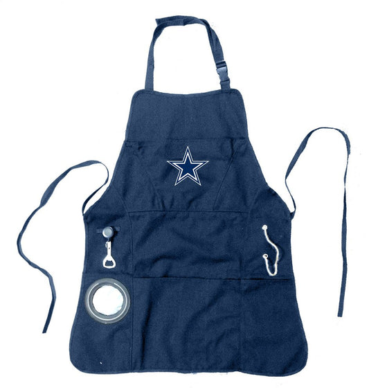 Team Sports America NFL Dallas Cowboys Ultimate Grilling Apron | Bottle Opener and Insulated Beverage Holder | Heavy Duty Durable Cotton Canvas 300 GSM | Machine Washable | Adjustable Straps