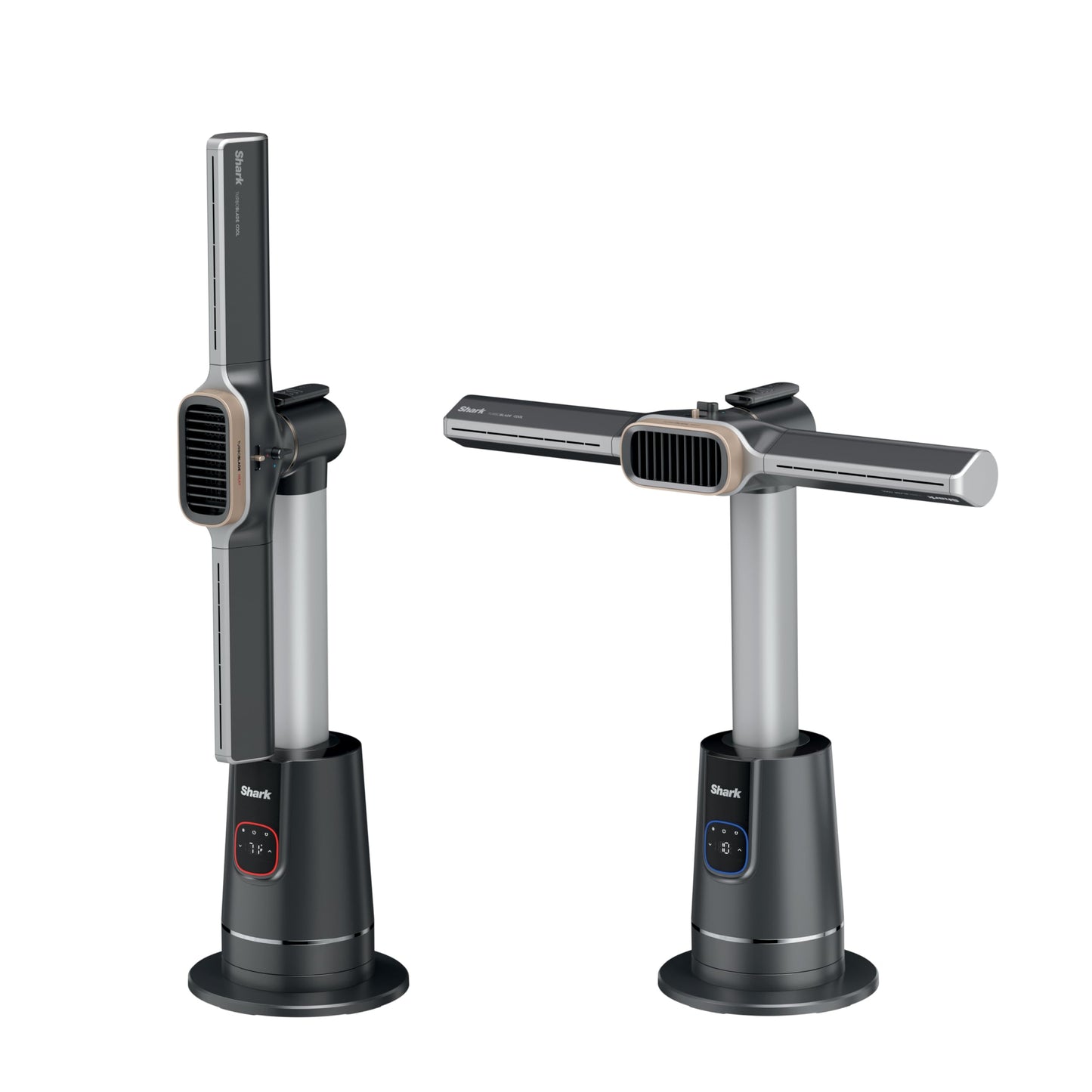 Shark TurboBlade Cool + Heat - 2-in-1 Customizable Tower Fan + Heater for year-round use, bladeless, Oscillates up to 180°, Powerful Cooling + Rapid Room Heating, Remote Control, Charcoal, TH202