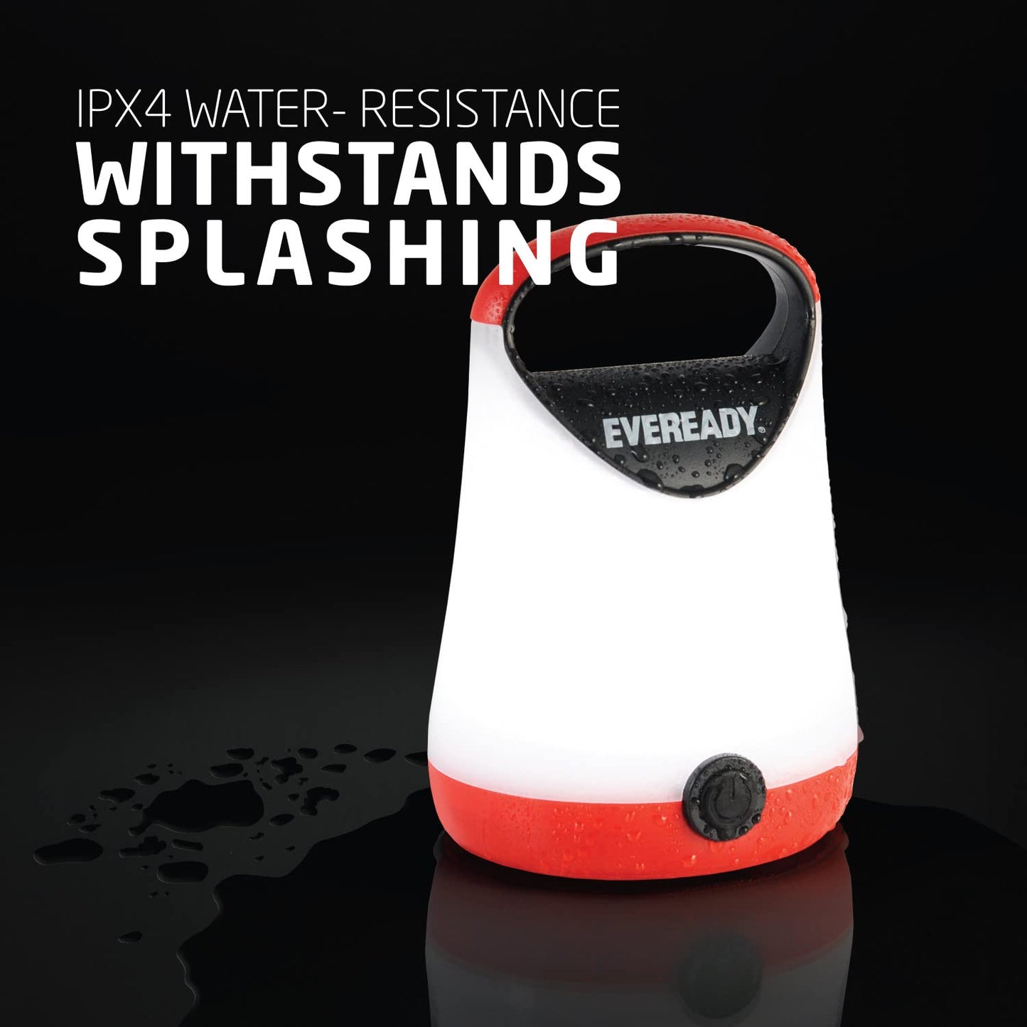 Eveready LED Camping Lantern X-250 (2-Pack), Super Bright Tent Lights, Rugged Water Resistant LED Lanterns, 100 Hour Run-time (Batteries Included), Red and Black